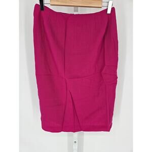 Linda Allard Ellen Tracy Women's Pink Wool Blended Midi Pencil Skirt Size 12